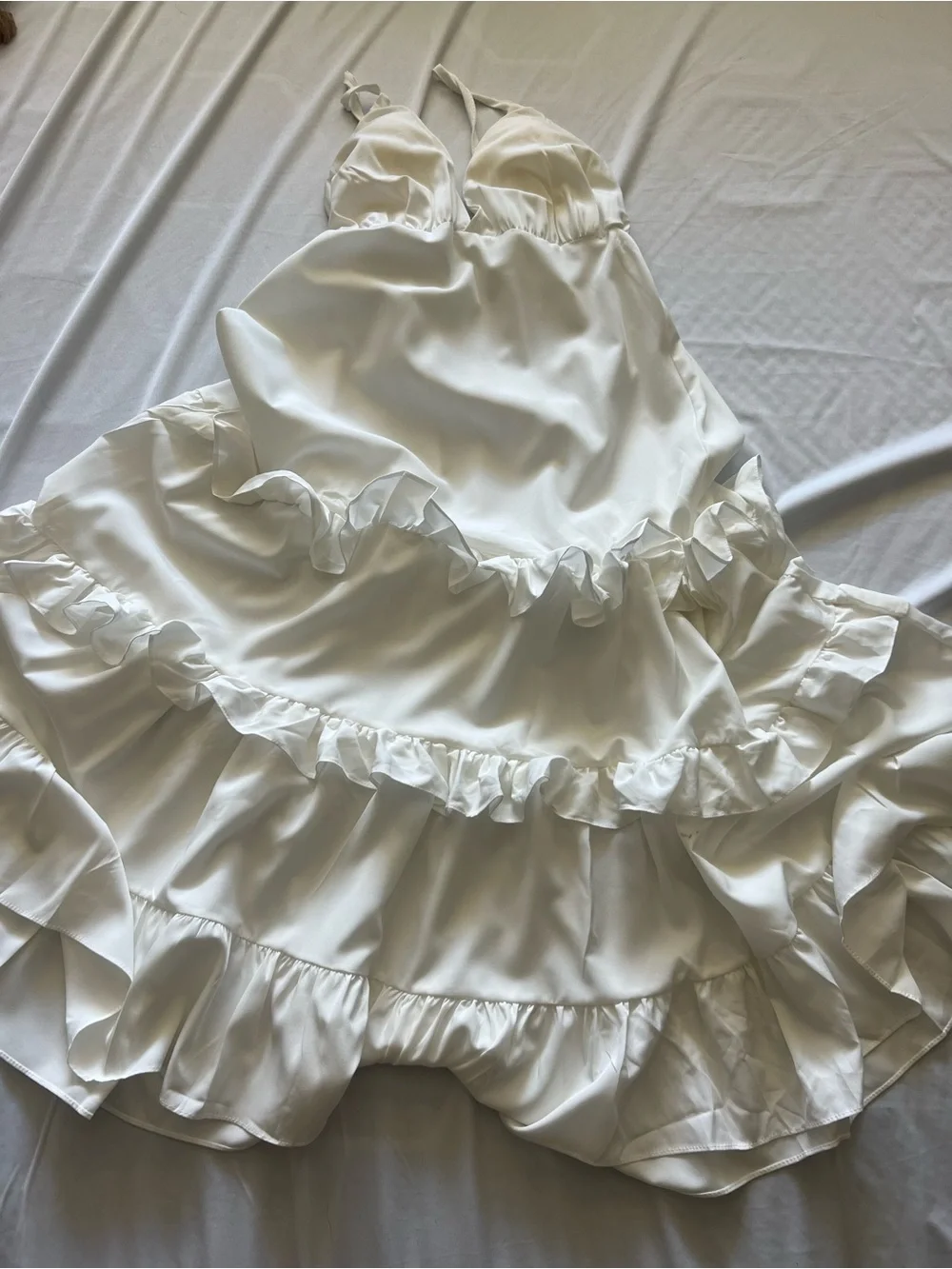 White Ruffled Tiered Women's Skirt